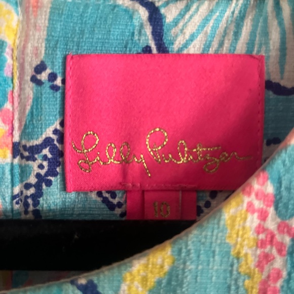 Lily Pulitzer Floral Sleeveless Dress - turquoise & pink sheath dress. - Picture 7 of 7